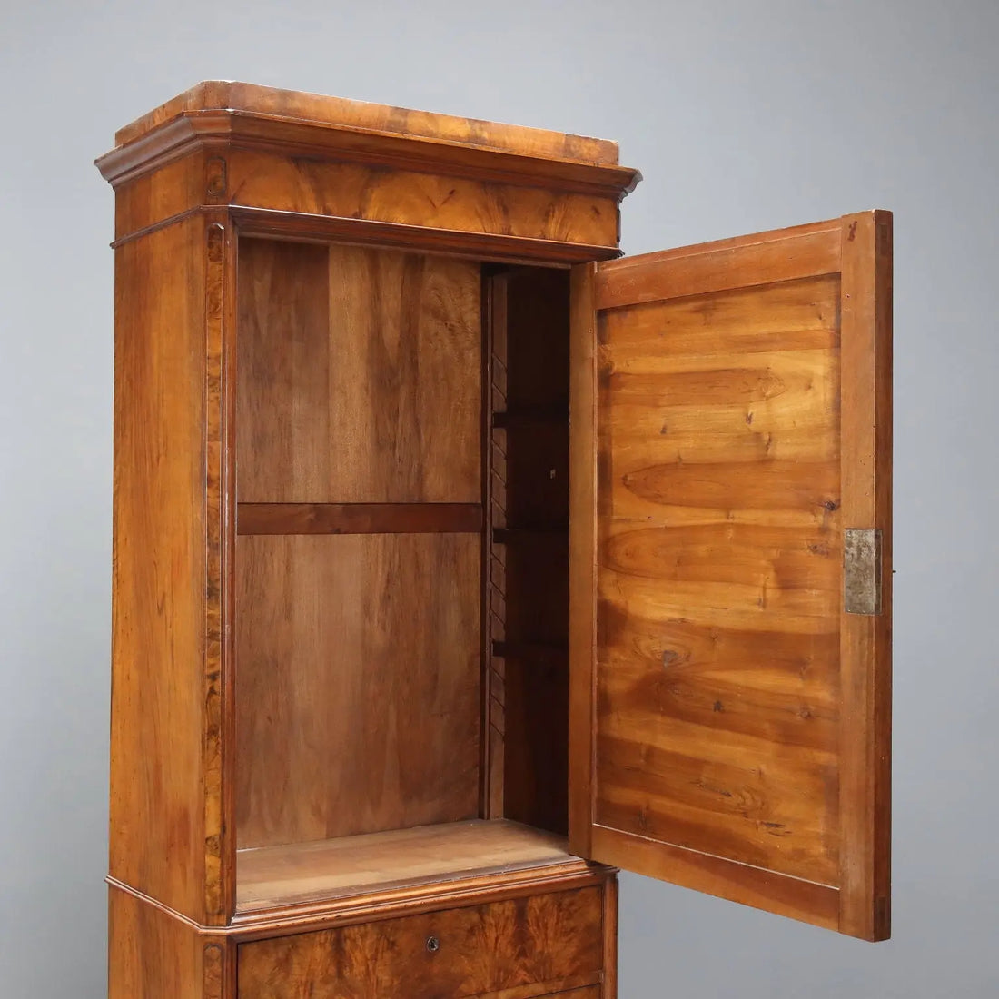 Antique Umbertino Wardrobe Walnut Drawers XIX Century