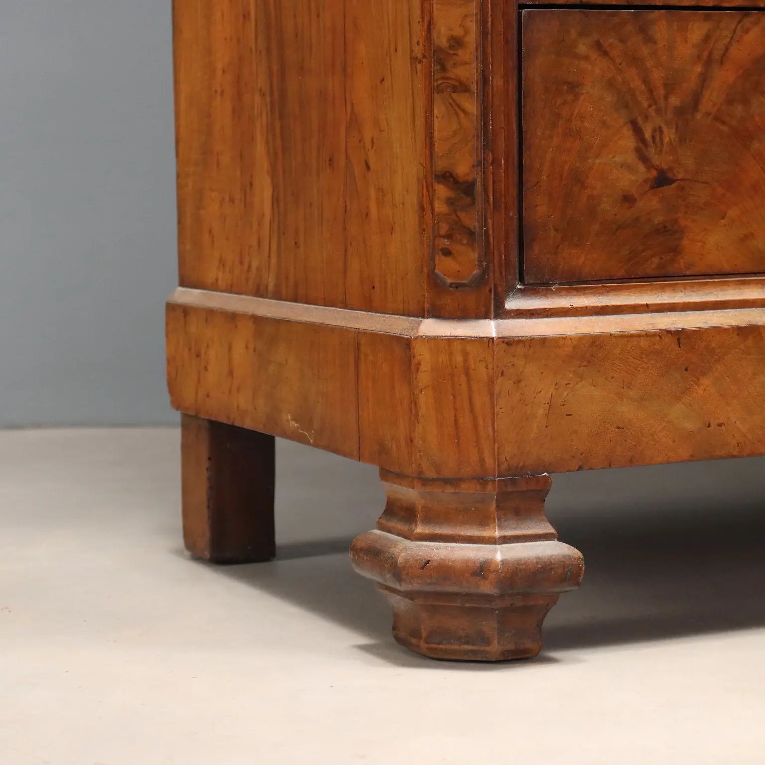 Antique Umbertino Wardrobe Walnut Drawers XIX Century