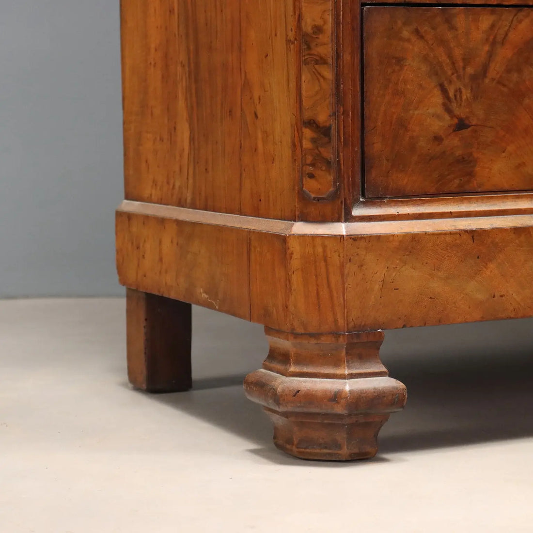 Antique Umbertino Wardrobe Walnut Drawers XIX Century