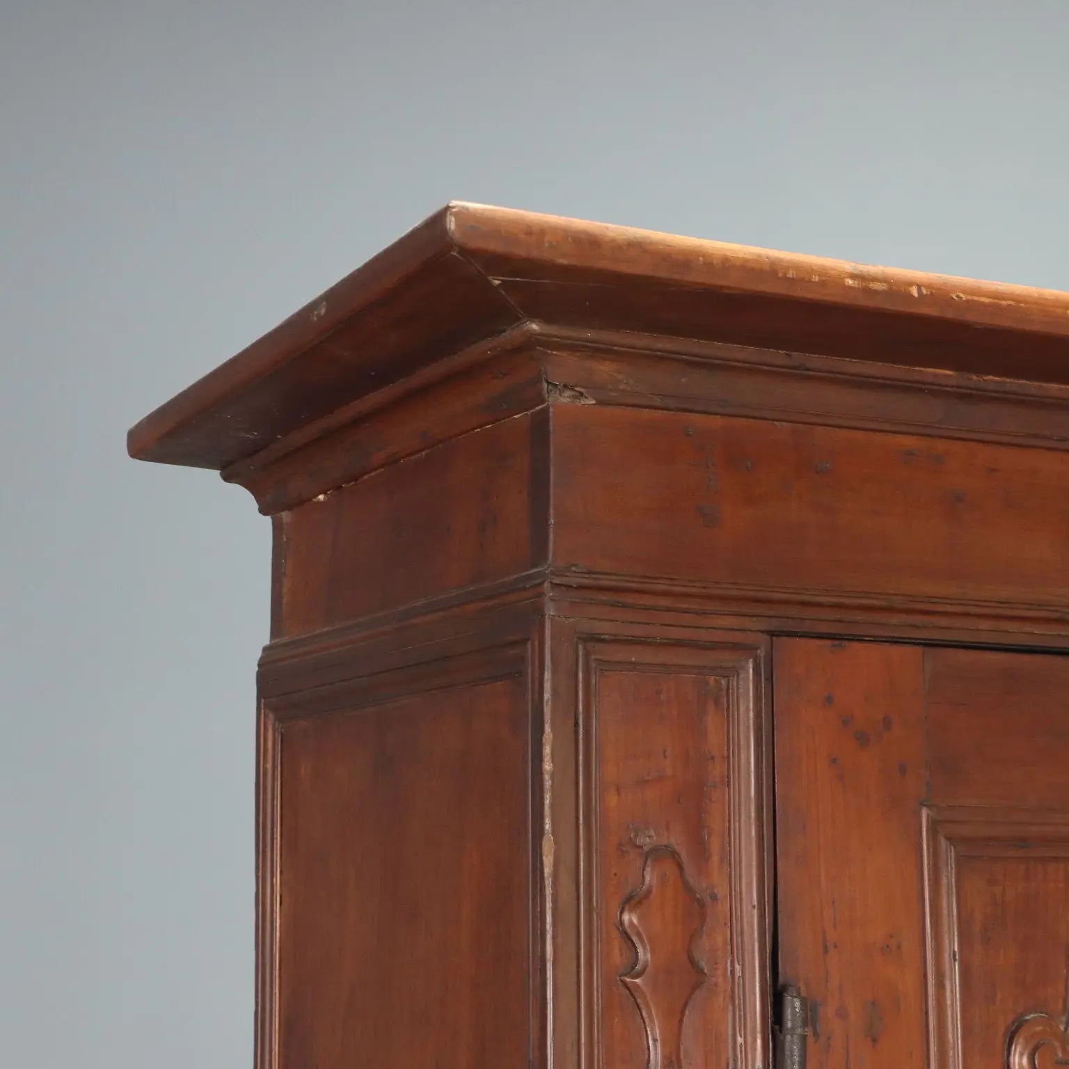 Antique Wardrobe Baroque Cherrywood Tiles Piacenza XVIII Century