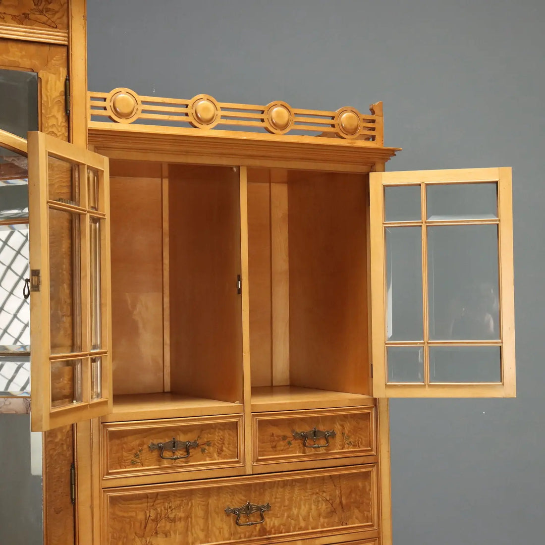 Antique Wardrobe Art Nouveau Ash Maple Italy XX Century