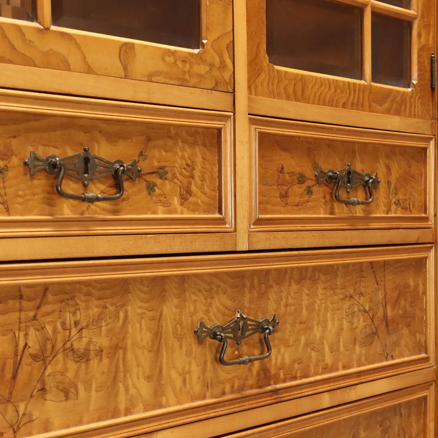 Antique Wardrobe Art Nouveau Ash Maple Italy XX Century