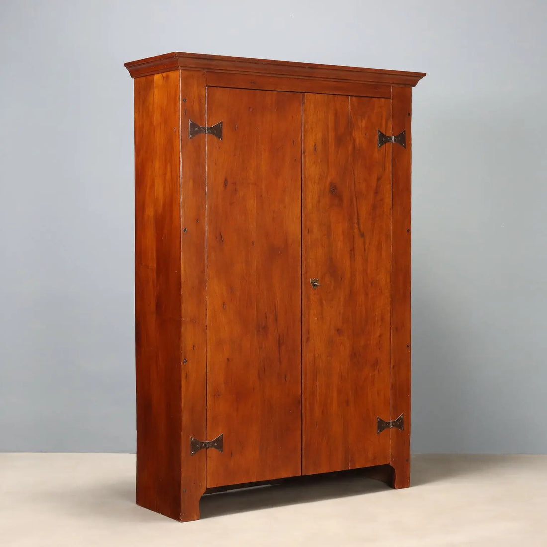 Vintage Walnut Wardrobe with Two Doors and Shelves