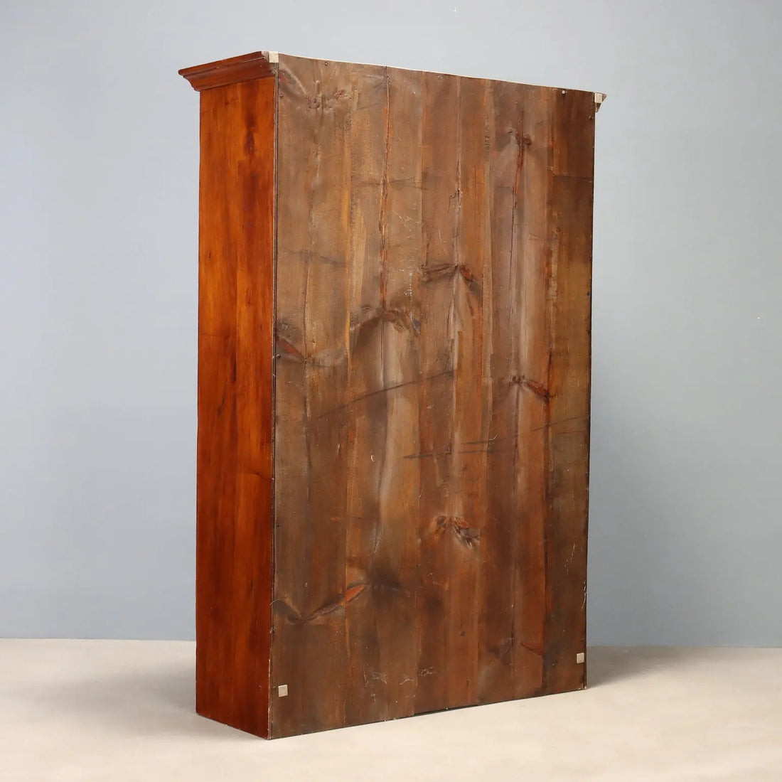 Vintage Walnut Wardrobe with Two Doors and Shelves