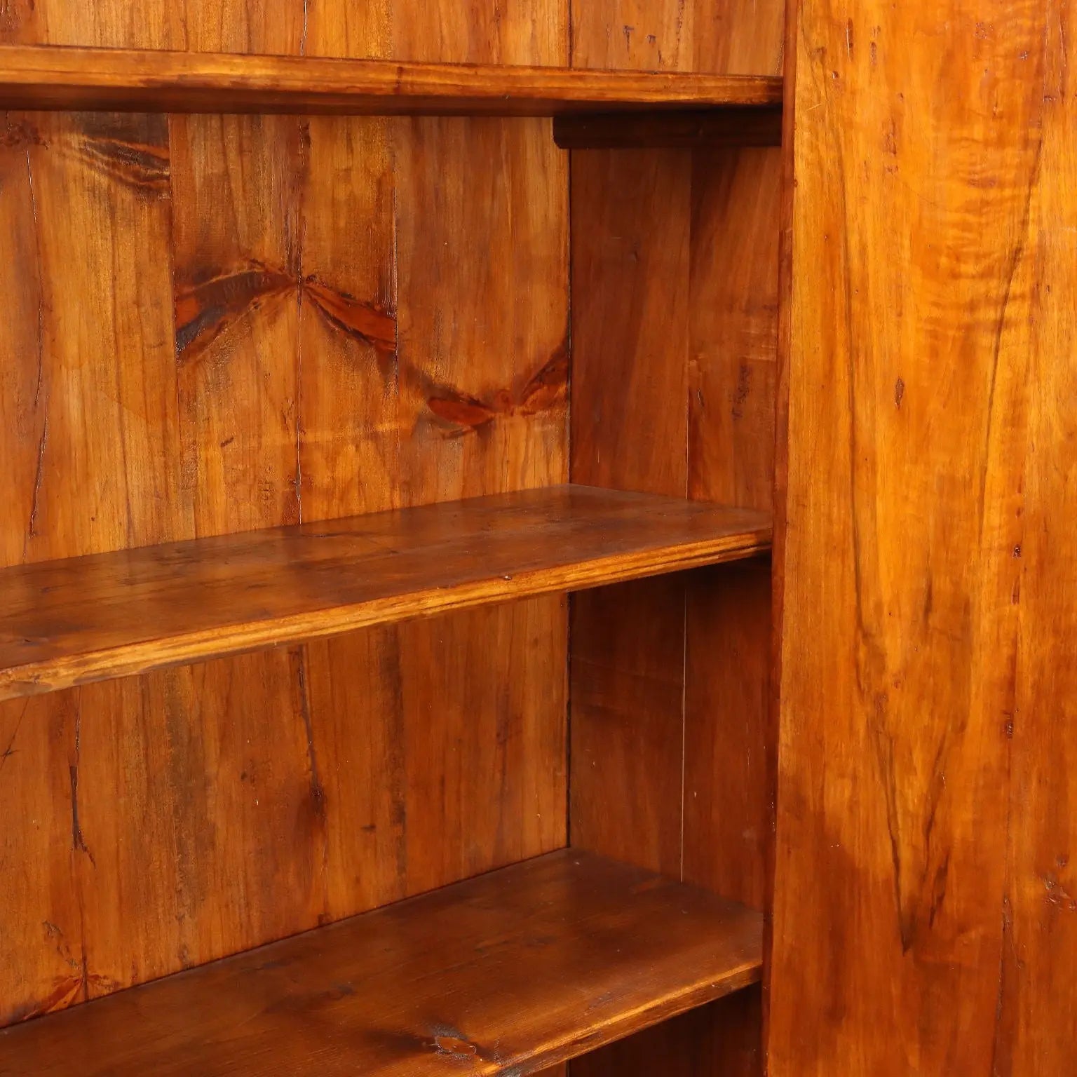 Vintage Walnut Wardrobe with Two Doors and Shelves