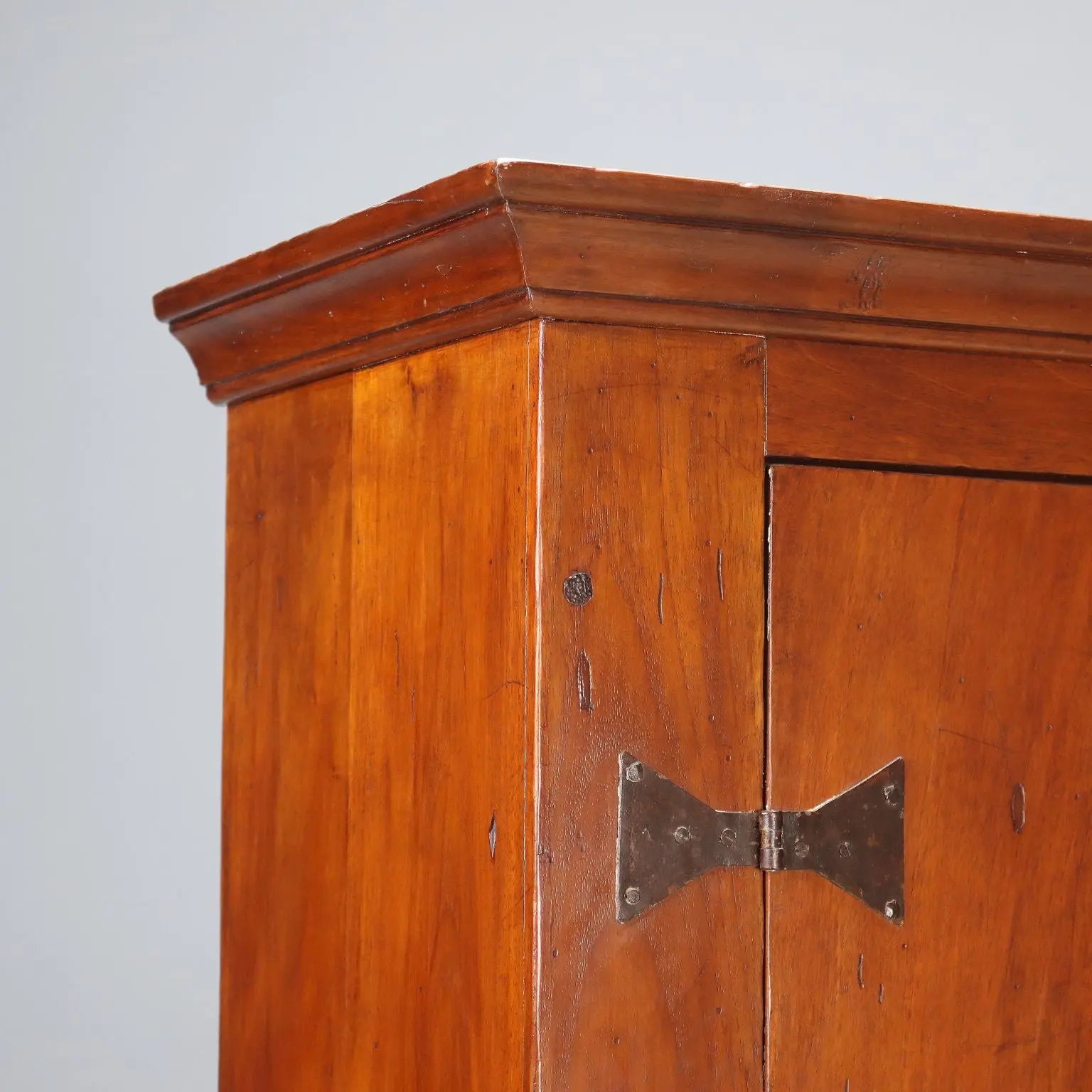 Vintage Walnut Wardrobe with Two Doors and Shelves