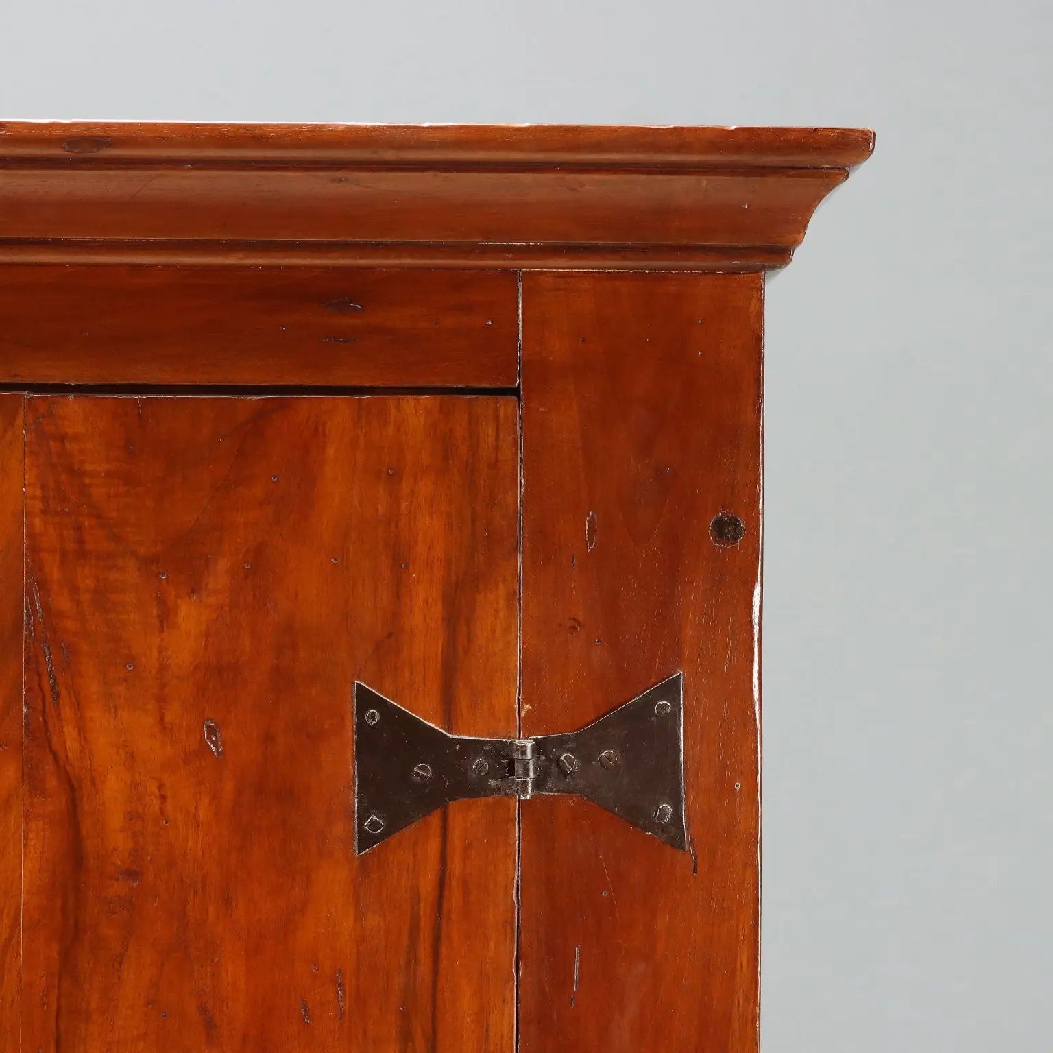 Vintage Walnut Wardrobe with Two Doors and Shelves