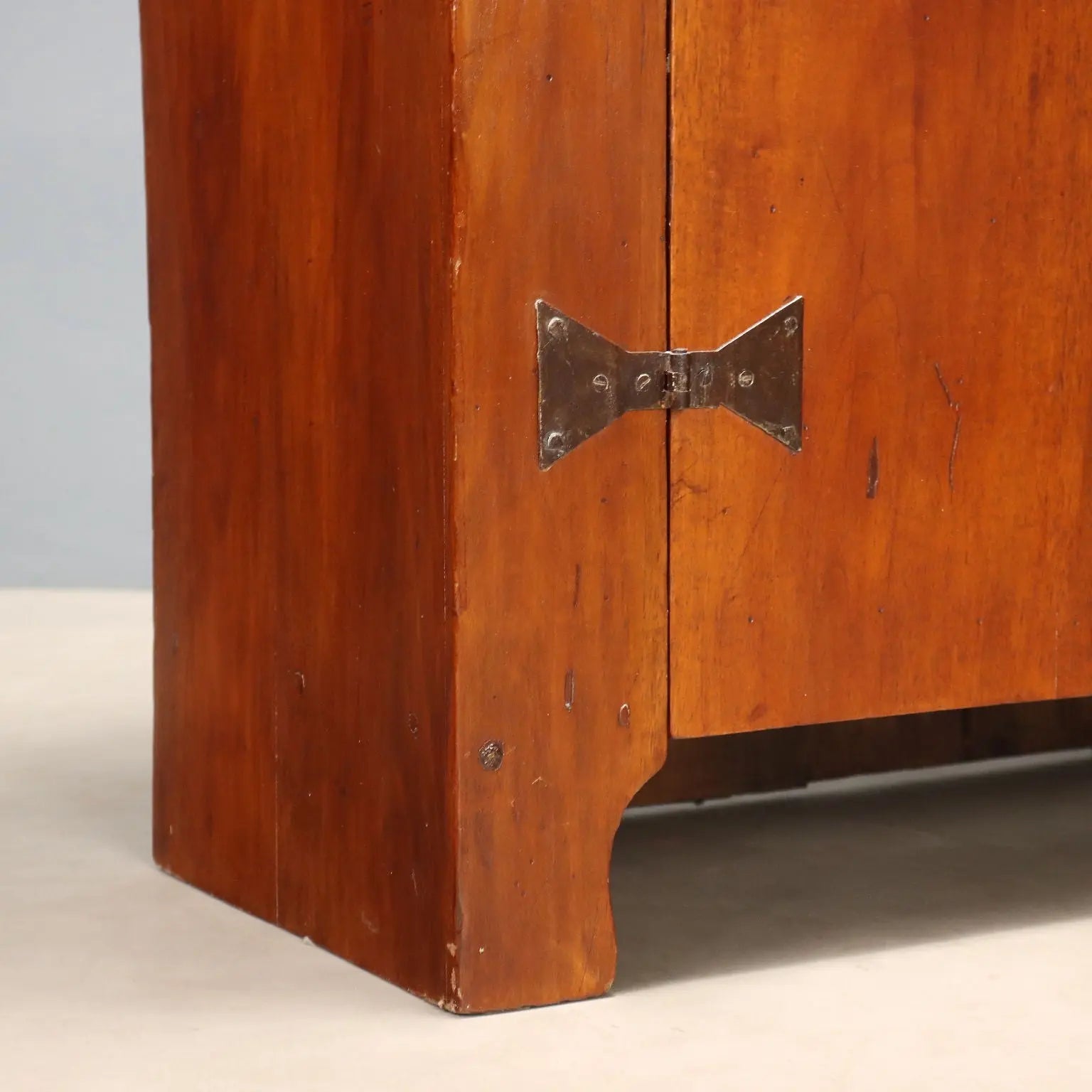 Vintage Walnut Wardrobe with Two Doors and Shelves