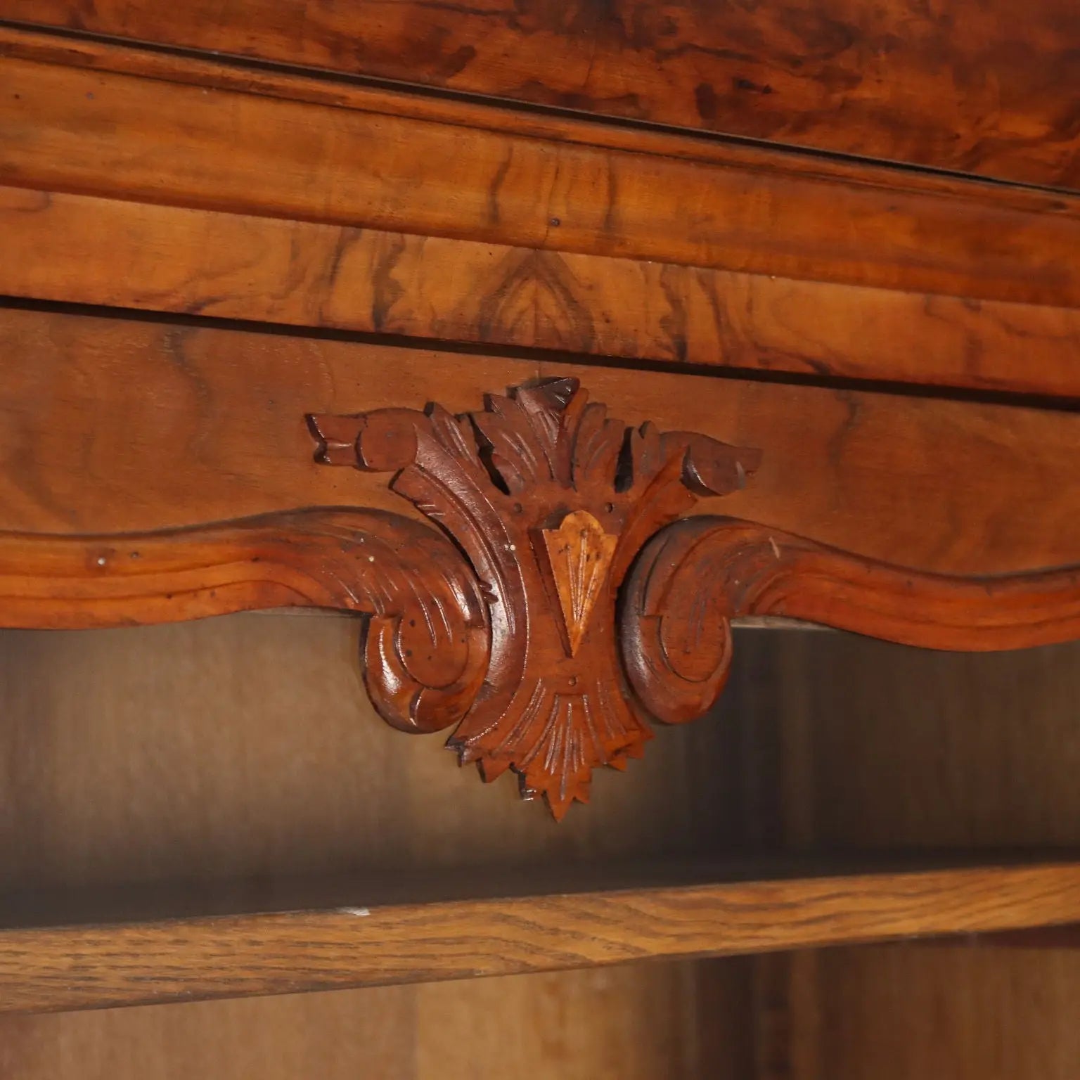 Antique Wardrobe Louis Philippe Walnut Glass France XIX Century