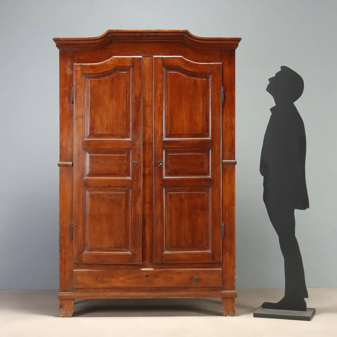 Antique Wardrobe Cherrywood Drawers Italy XIX Century