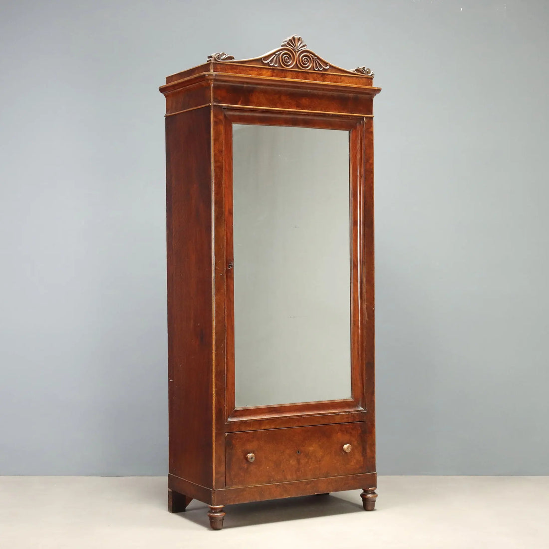 Antique Wardrobe Louis Philippe Walnut Italy XIX Century