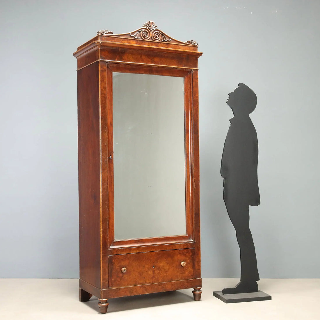 Antique Wardrobe Louis Philippe Walnut Italy XIX Century
