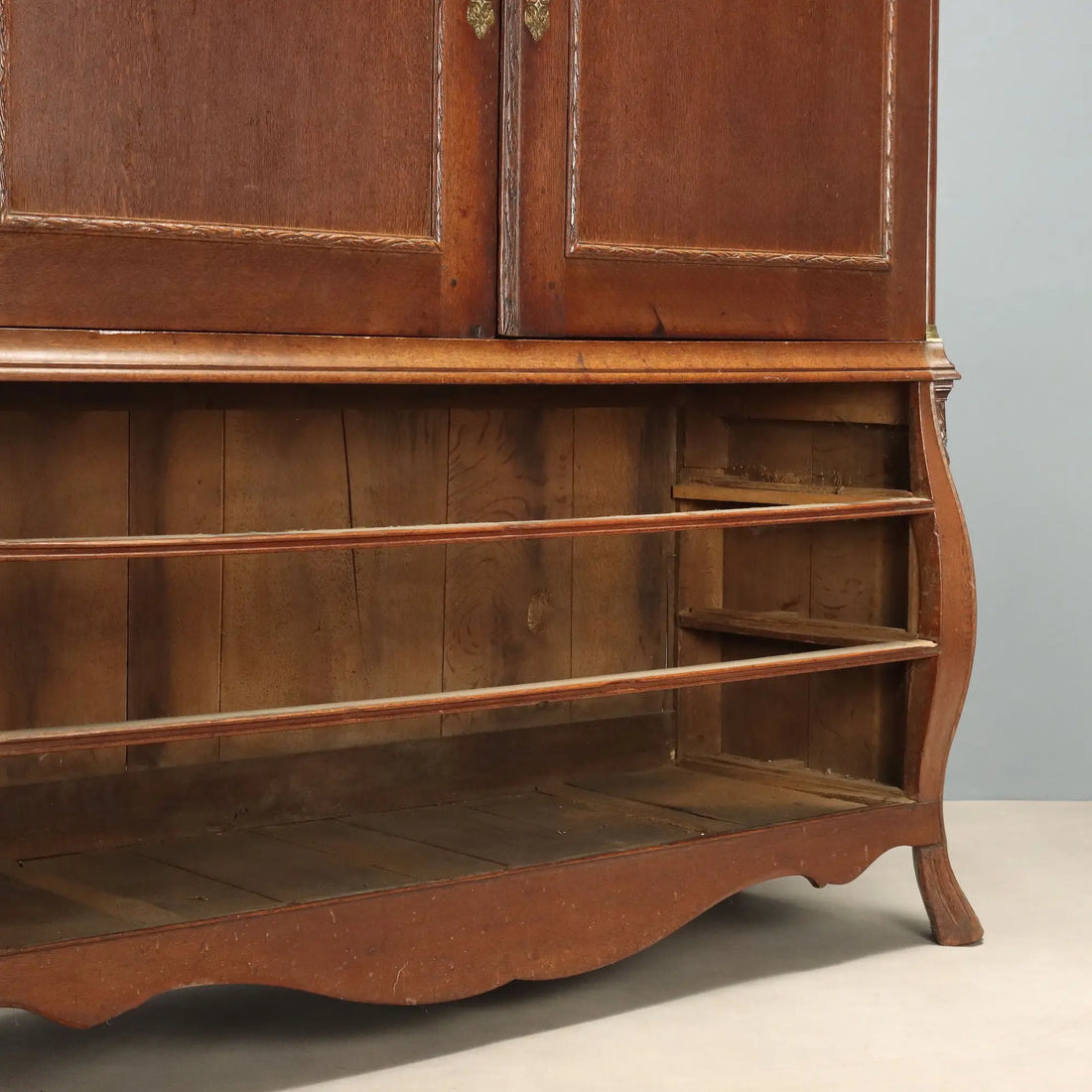 Antique Wardrobe Oak Gilded Bronze Netherlands XIX Century