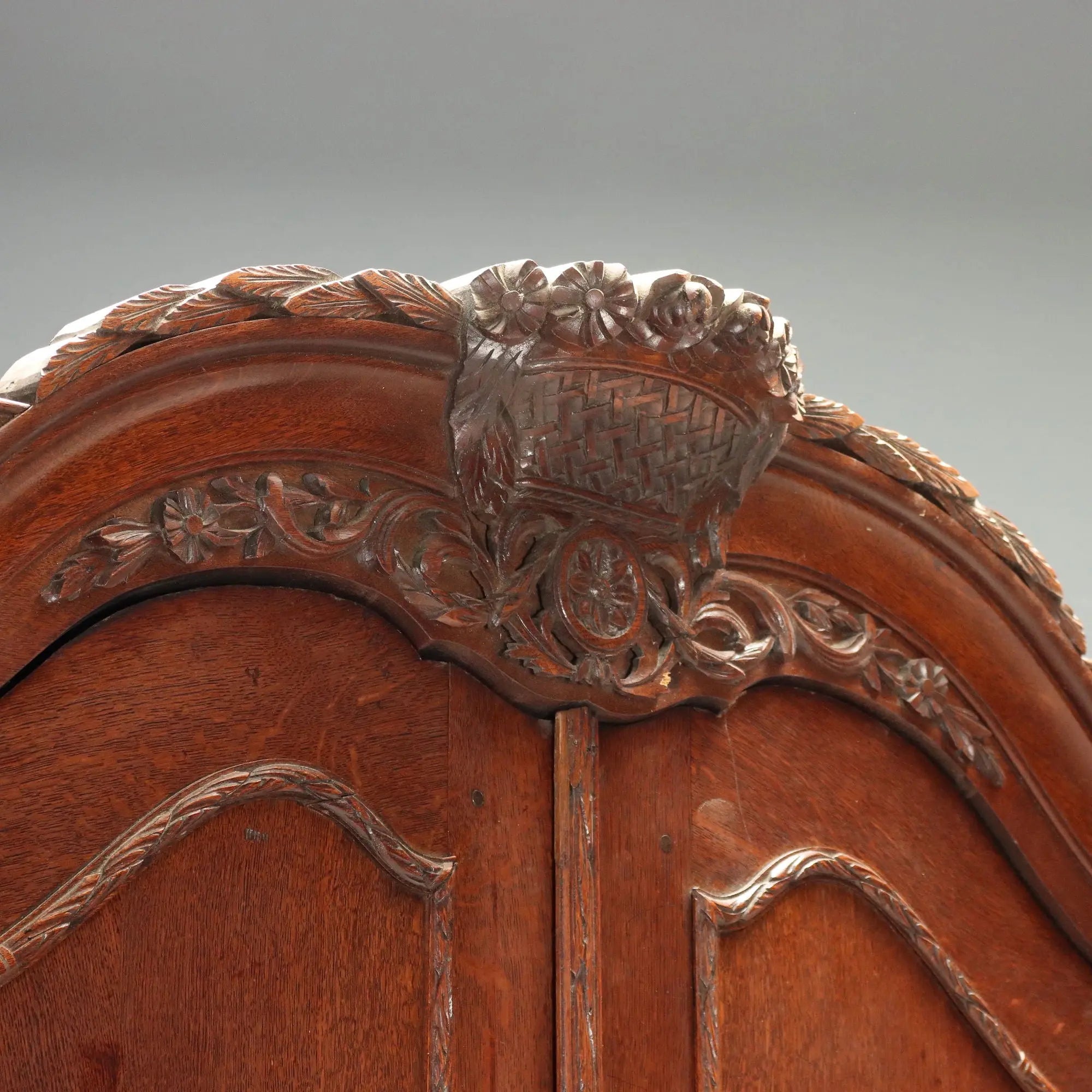 Antique Wardrobe Oak Gilded Bronze Netherlands XIX Century