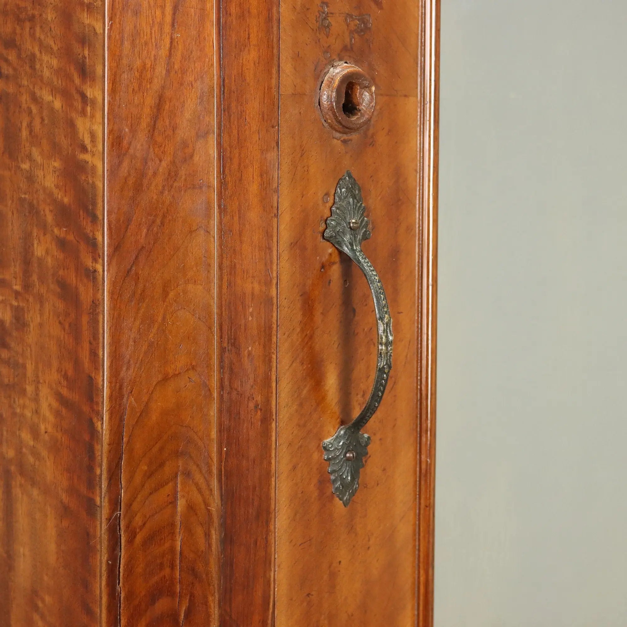 Antique Wardrobe Umbertino Walnut Drawers Italy XIX Century