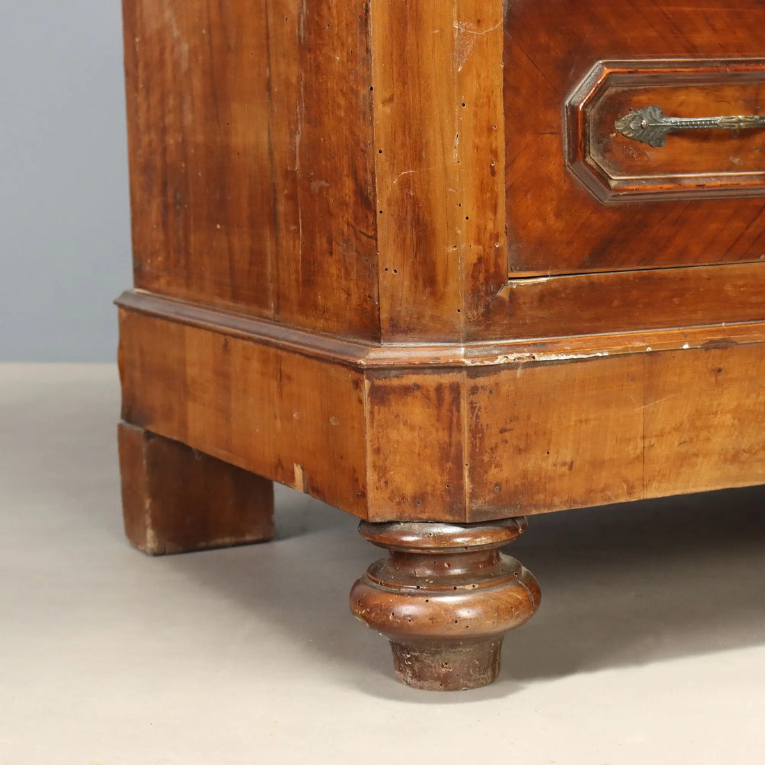 Antique Wardrobe Umbertino Walnut Drawers Italy XIX Century