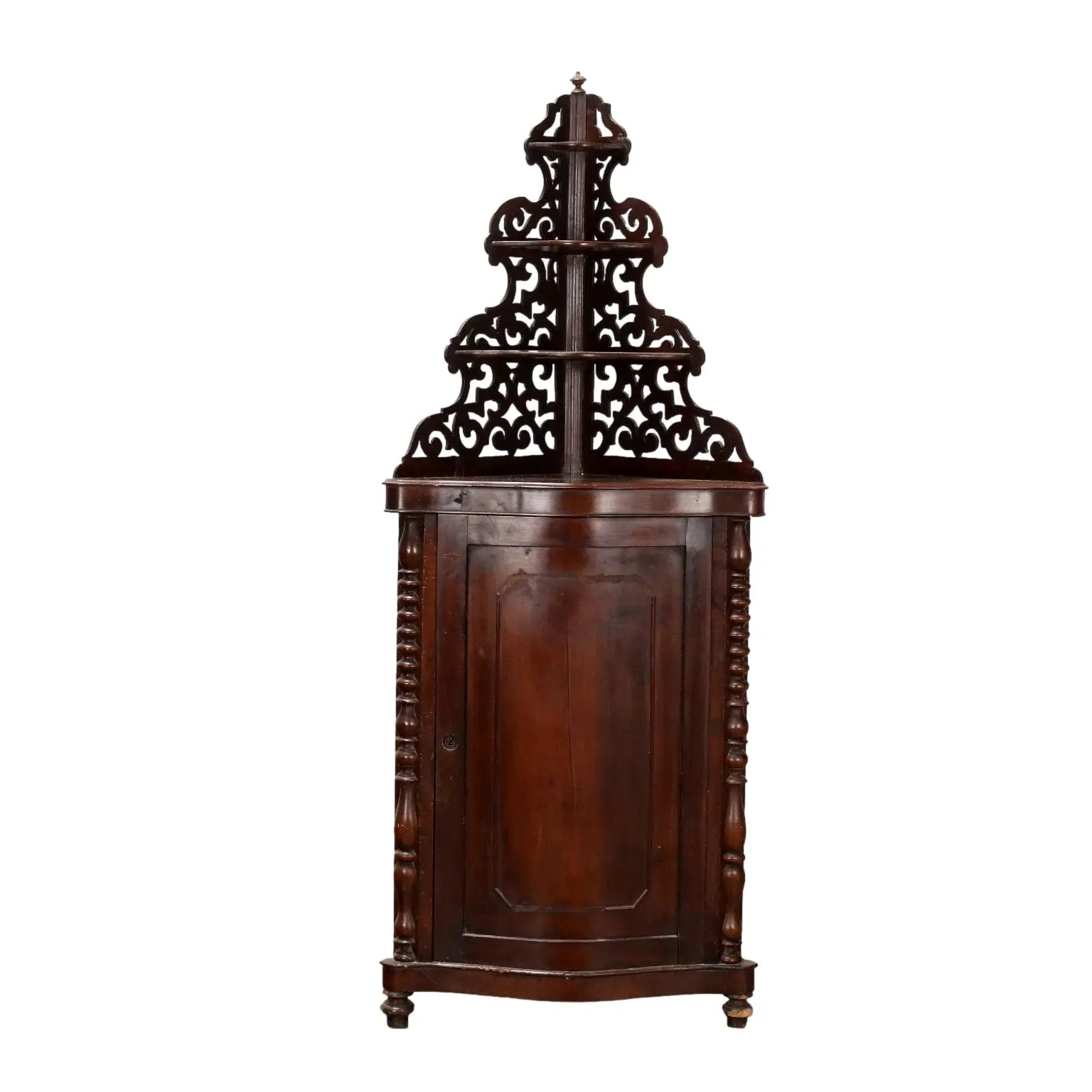 Luigi Filippo Corner Cabinet in Walnut - Italy, 19th Century