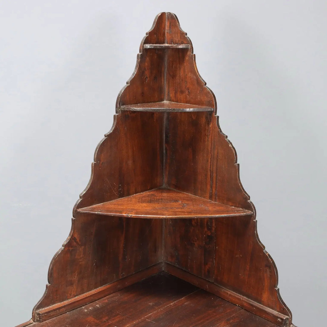 Corner Cabinet in Walnut-Stained Poplar - Italy 19th Century