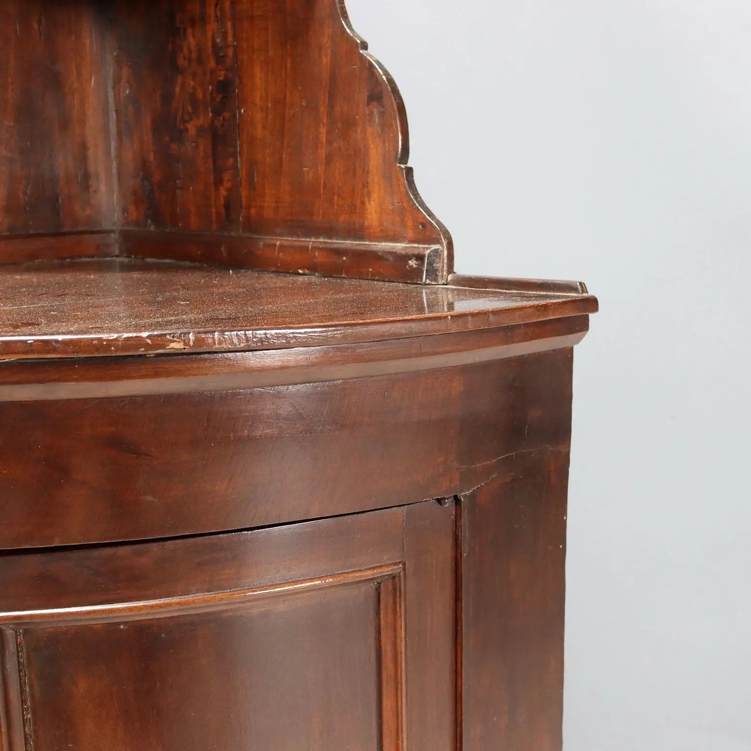 Corner Cabinet in Walnut-Stained Poplar - Italy 19th Century