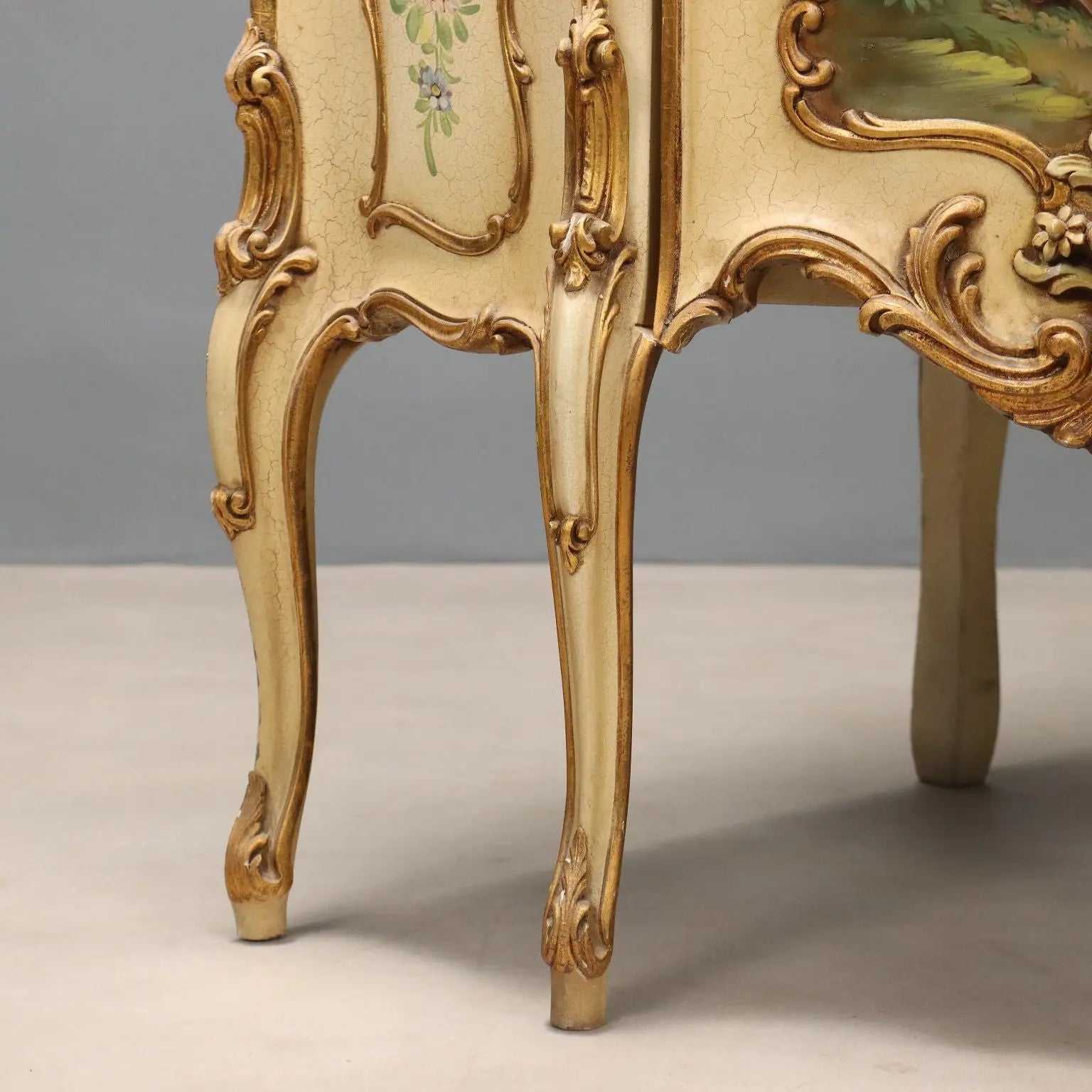 Antique Corner Cabinet Baroque Style Lacquered Wood XX Century - Italy, XX Century | Antiques | 