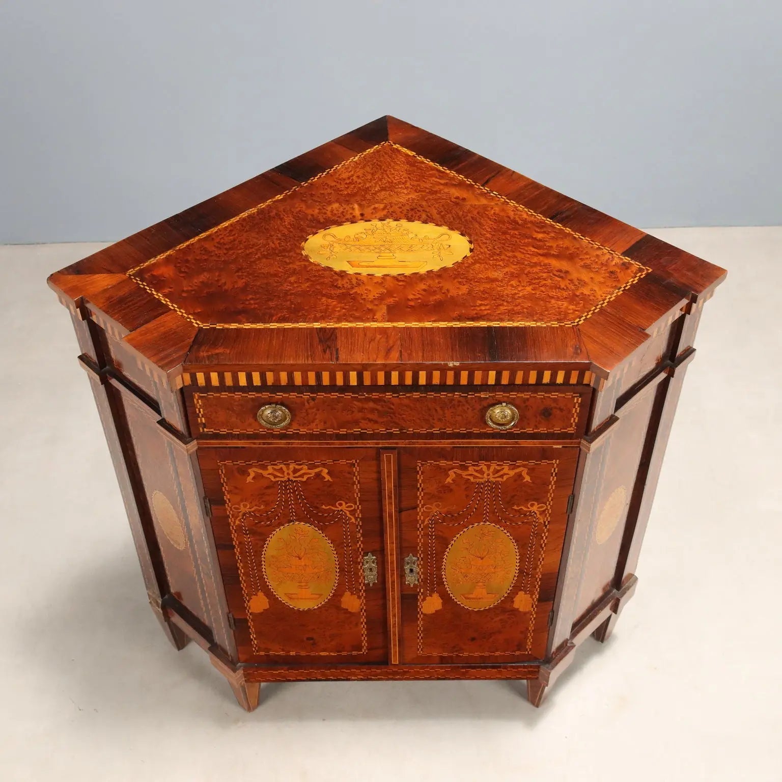 Antique Corner Cabinet Neoclassical Style Bois de Violette XIX Century