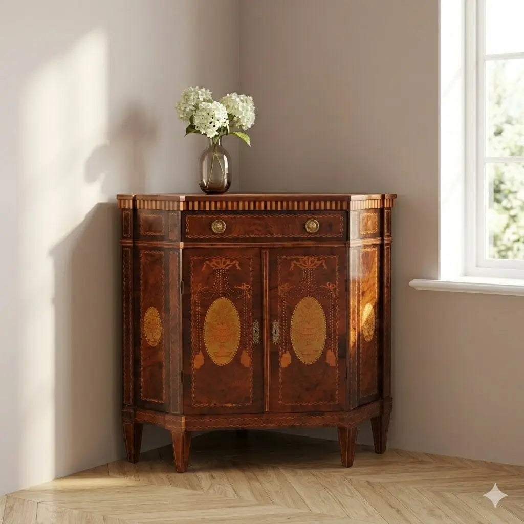 Antique Corner Cabinet Neoclassical Style Bois de Violette XIX Century
