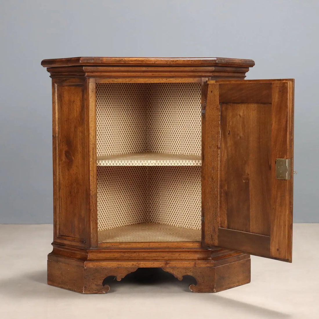 Antique Corner Cabinet Baroque Style Walnut Mid XX Century