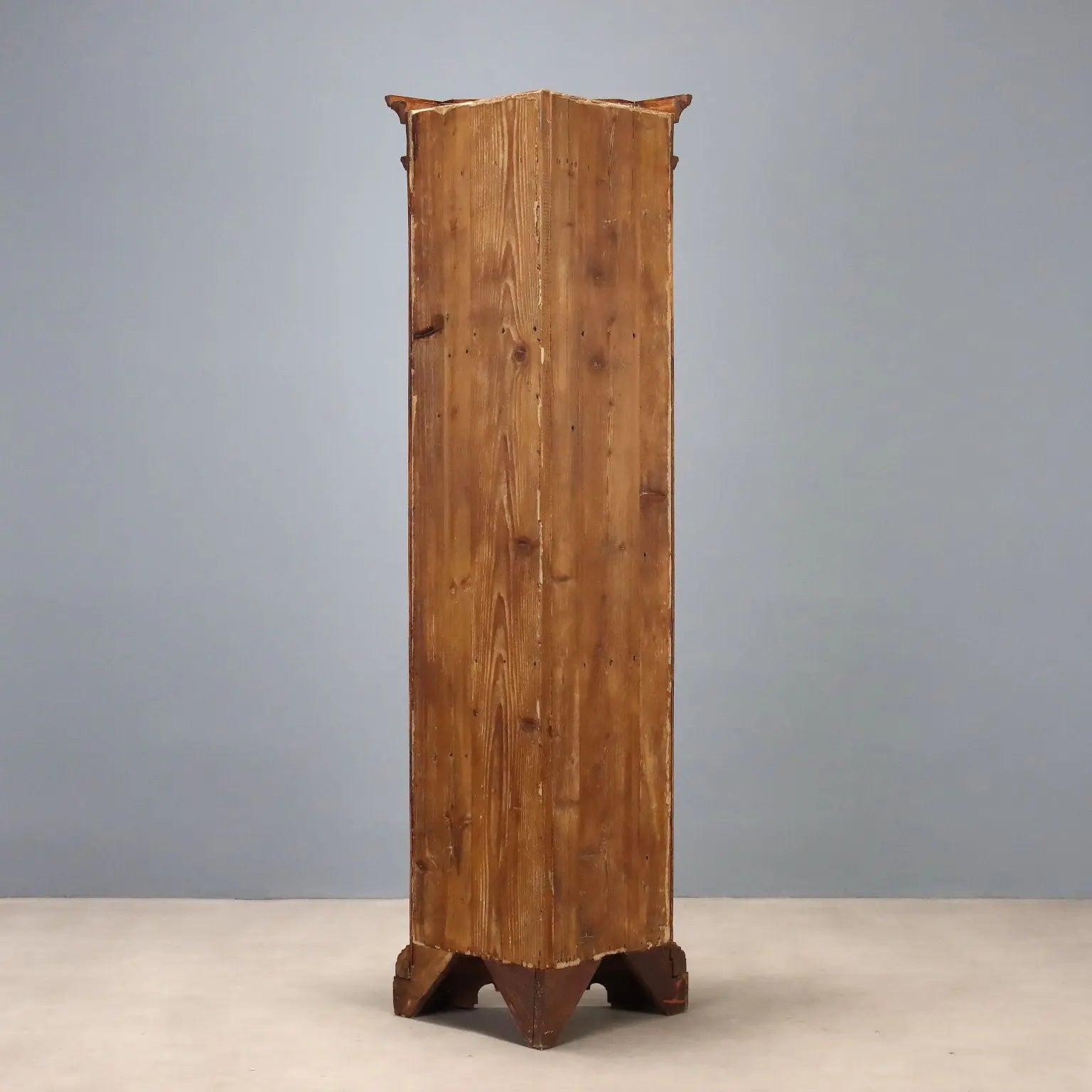 Antique Corner Cabinet Walnut Painted Fir Italy XX Century