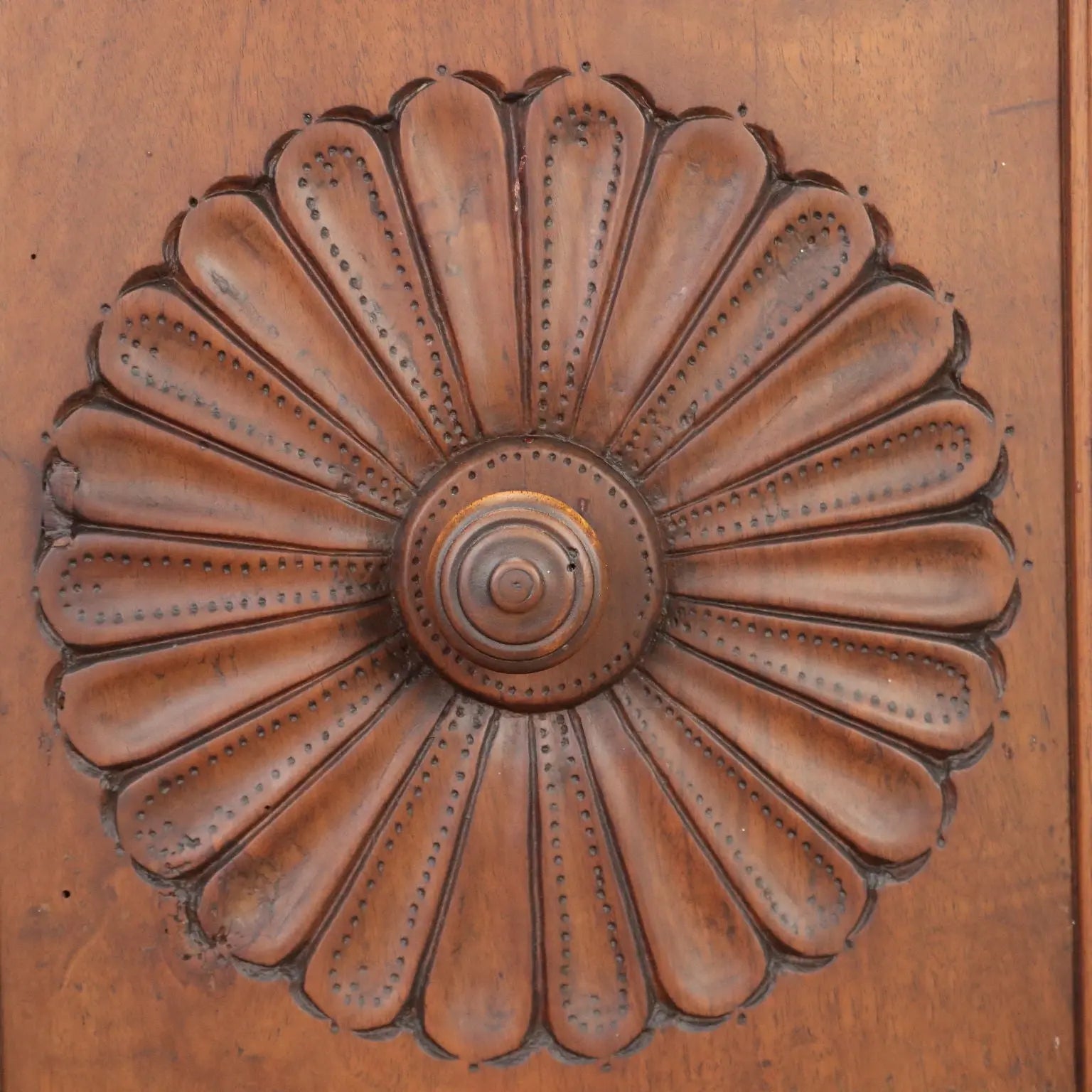 Antique Baroque Corner Cupboard Walnut Carvings Italy XX Century