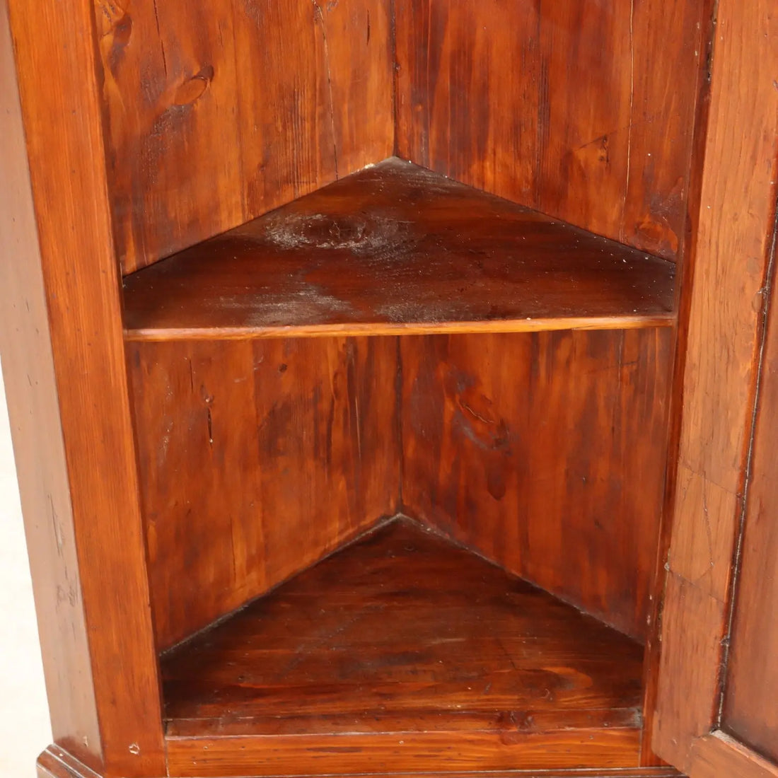 Corner Cabinet in Walnut-Stained Fir - Italy Early 20th Century