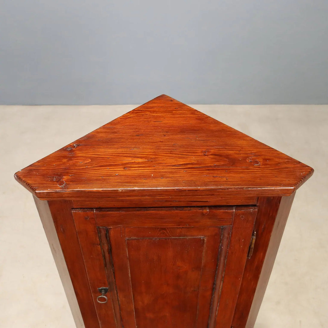 Corner Cabinet in Walnut-Stained Fir - Italy Early 20th Century