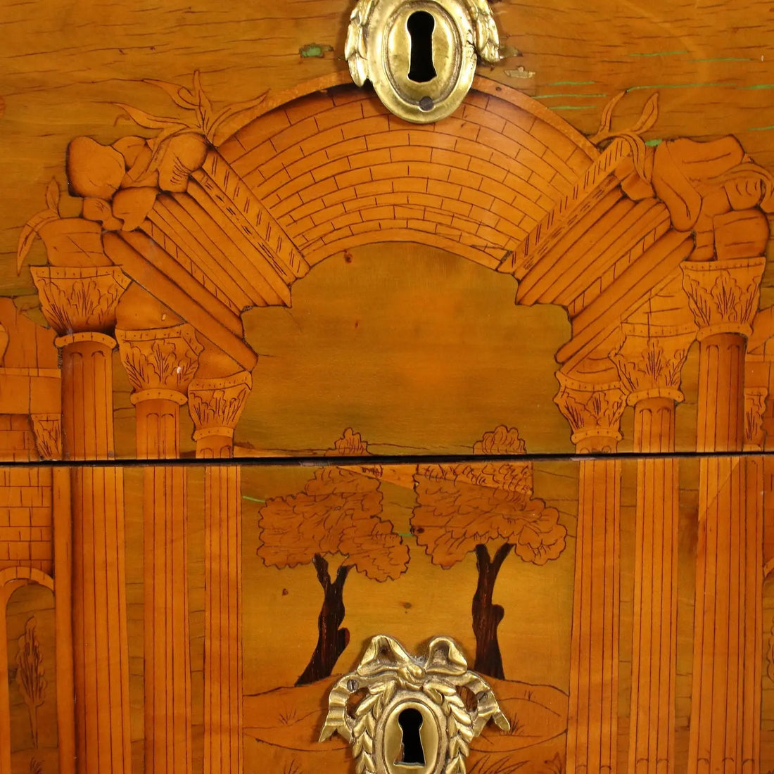 French Neoclassical Inlaid Bronze Commode