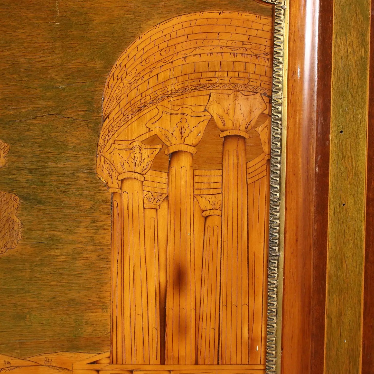 French Neoclassical Inlaid Bronze Commode