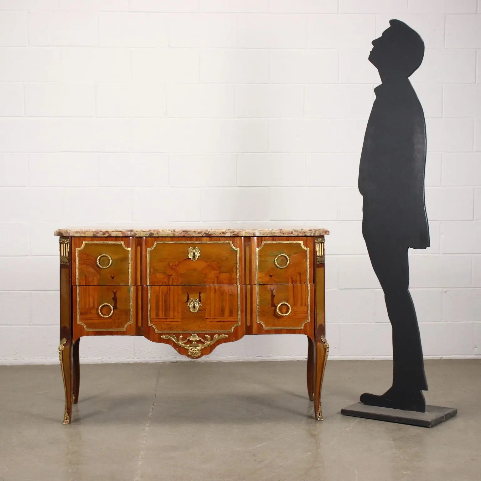 French Neoclassical Inlaid Bronze Commode