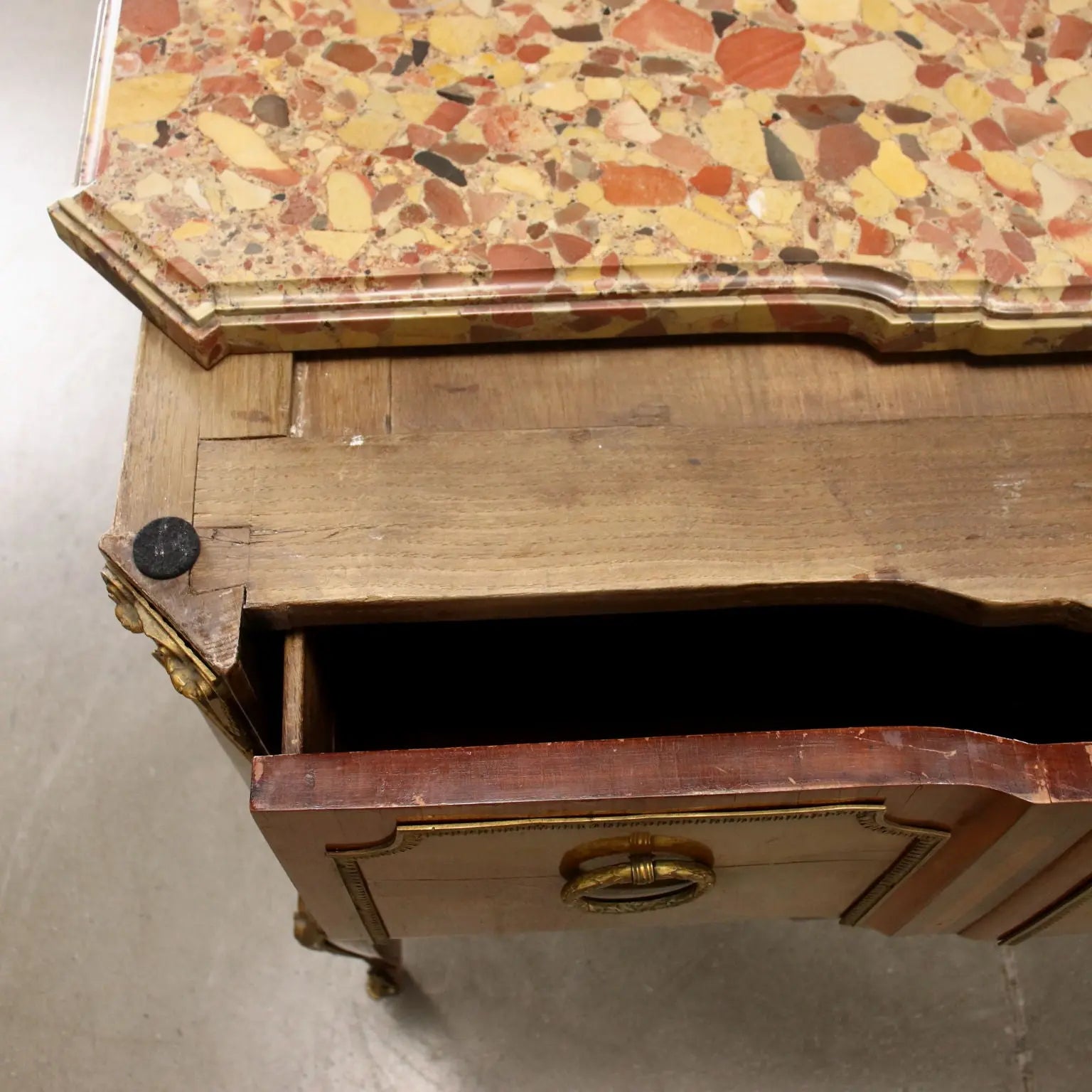 French Neoclassical Inlaid Bronze Commode