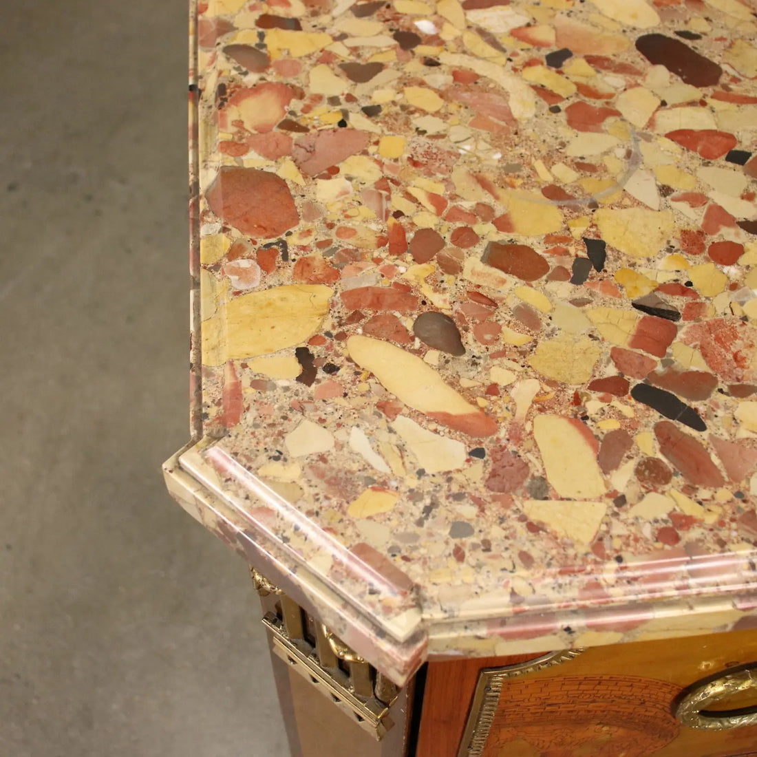 French Neoclassical Inlaid Bronze Commode