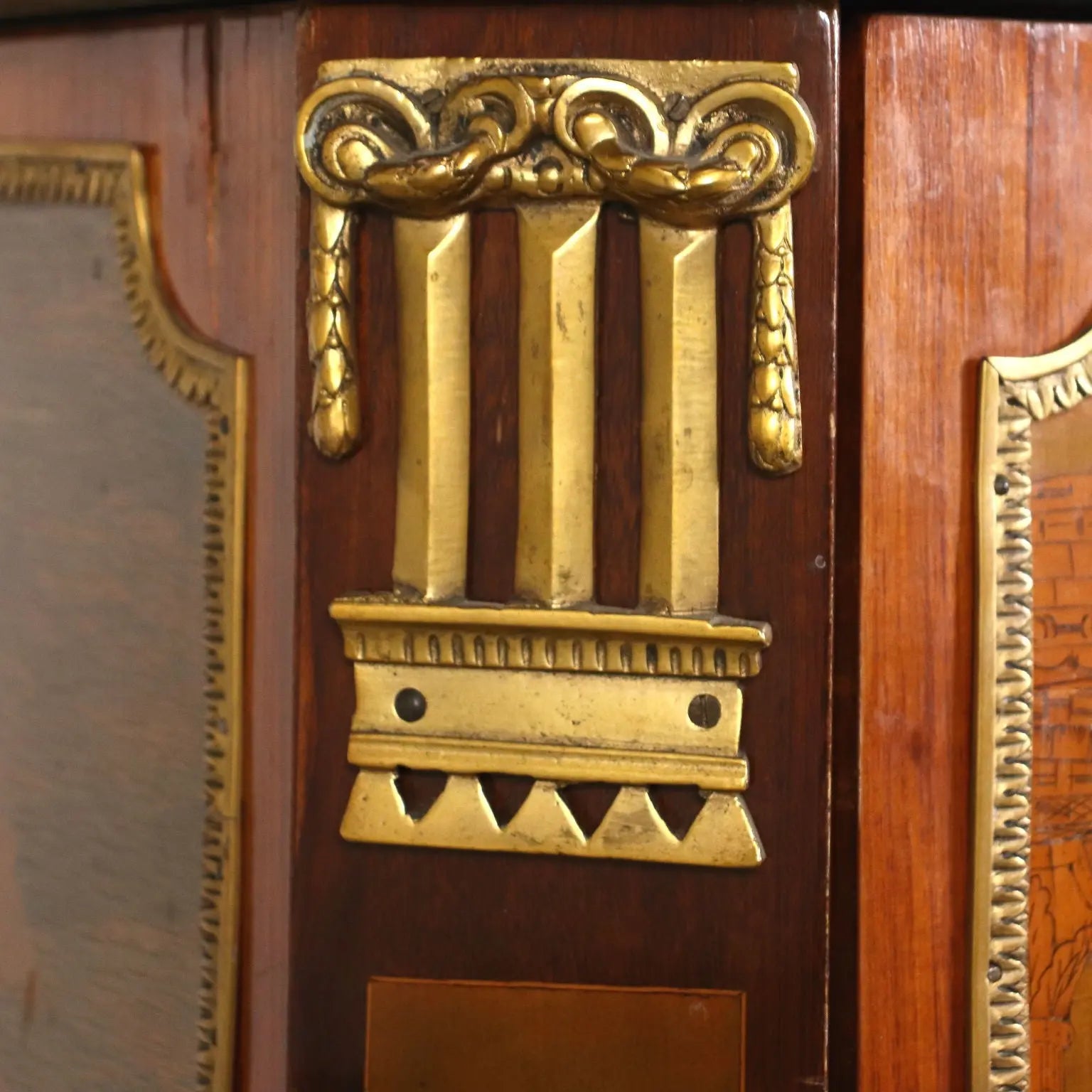 French Neoclassical Inlaid Bronze Commode