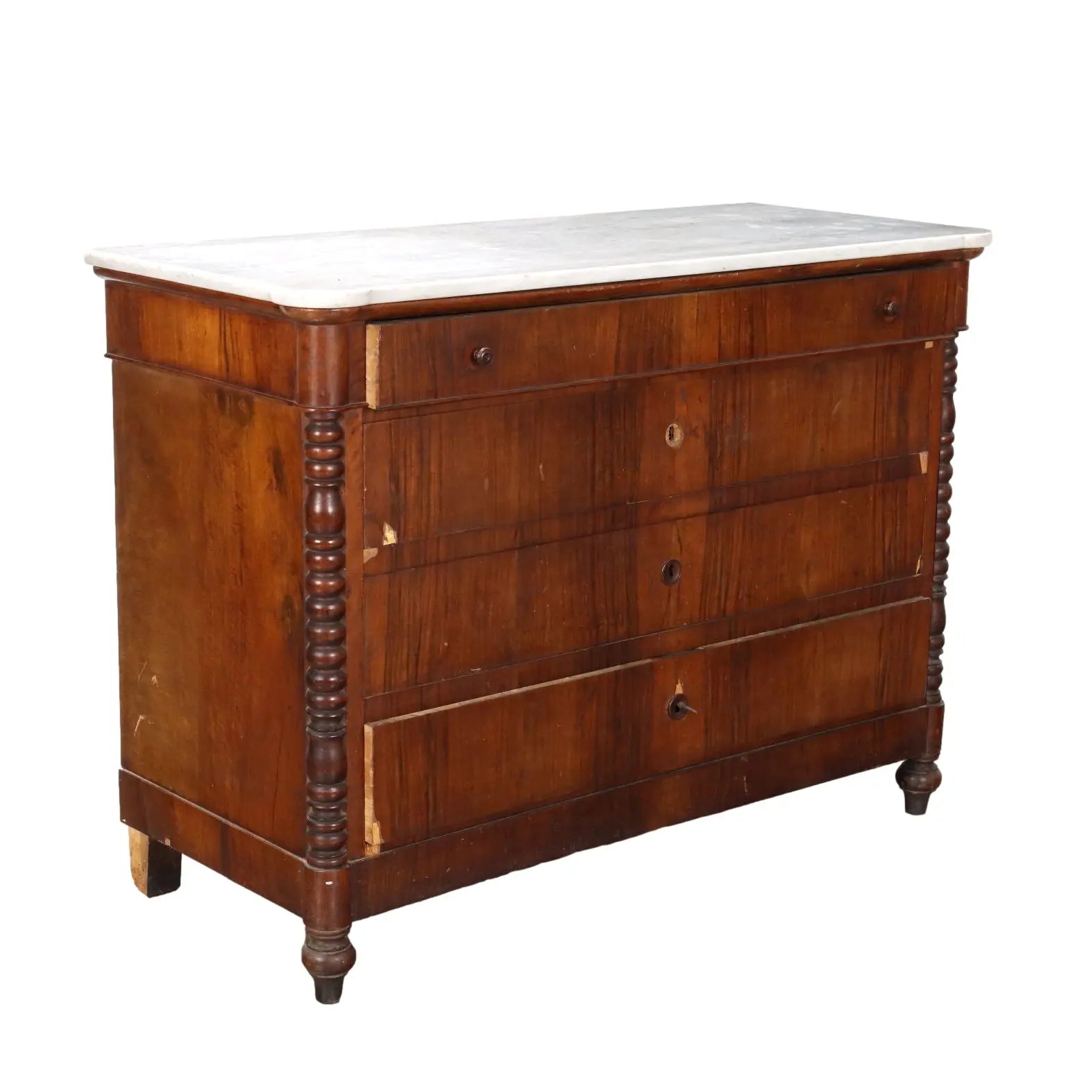 Antique Chest of Drawers Louis Philippe Walnut XIX Century - Piedmont, Late XIX Century | Antiques | Chest of Drawers & Commodes