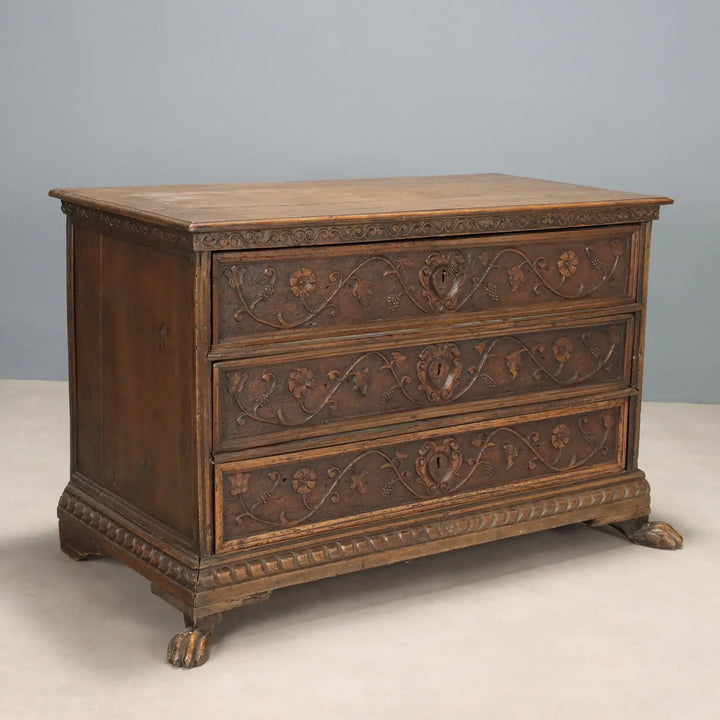 Baroque Walnut Dresser Carved 18th Century