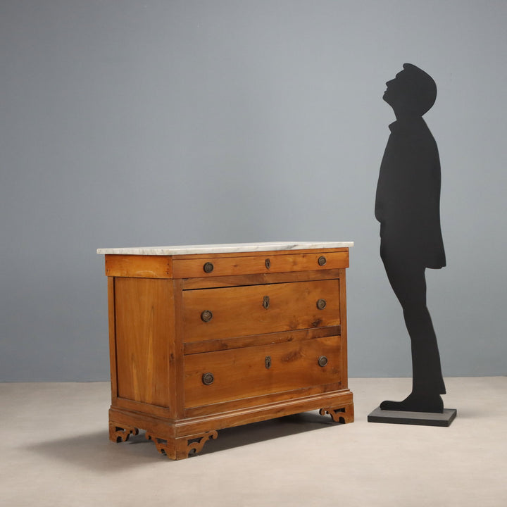 Antique Chest of Drawers Cherrywood 3 Drawers XIX Century