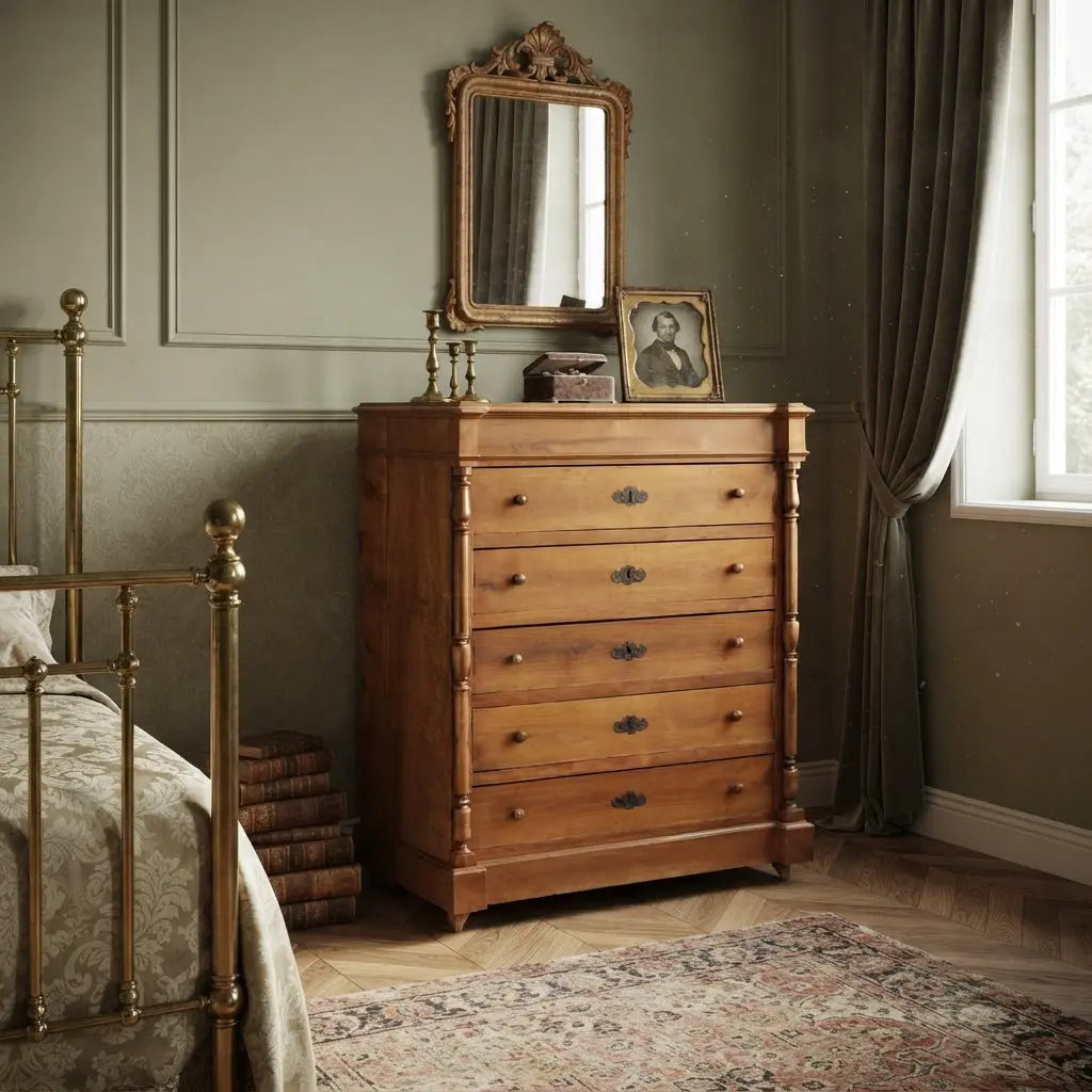 Antique Chest of Drawers Umbertino Walnut 5 Drawers XX Century - Italy, Early XX Century | Antiques | Chest of Drawers & Commodes