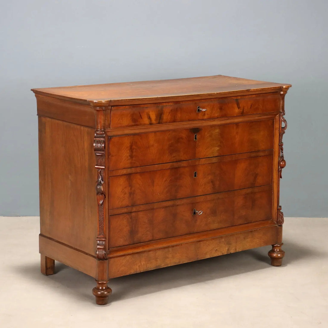 Antique Chest of Drawers Charles X Mahogany Genoa XIX Century - Genoa, XIX Century | Antiques | Chest of Drawers & Commodes
