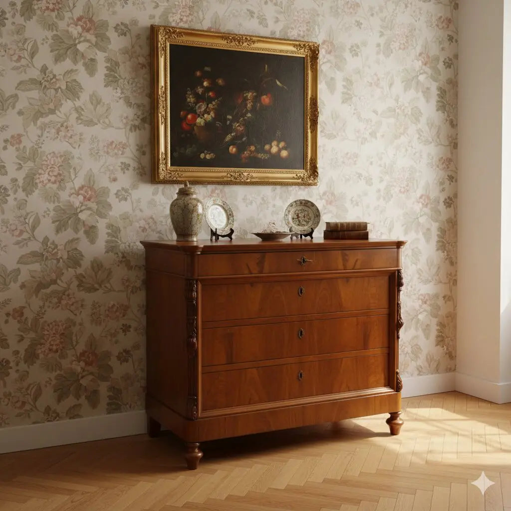 Antique Chest of Drawers Charles X Mahogany Genoa XIX Century - Genoa, XIX Century | Antiques | Chest of Drawers & Commodes