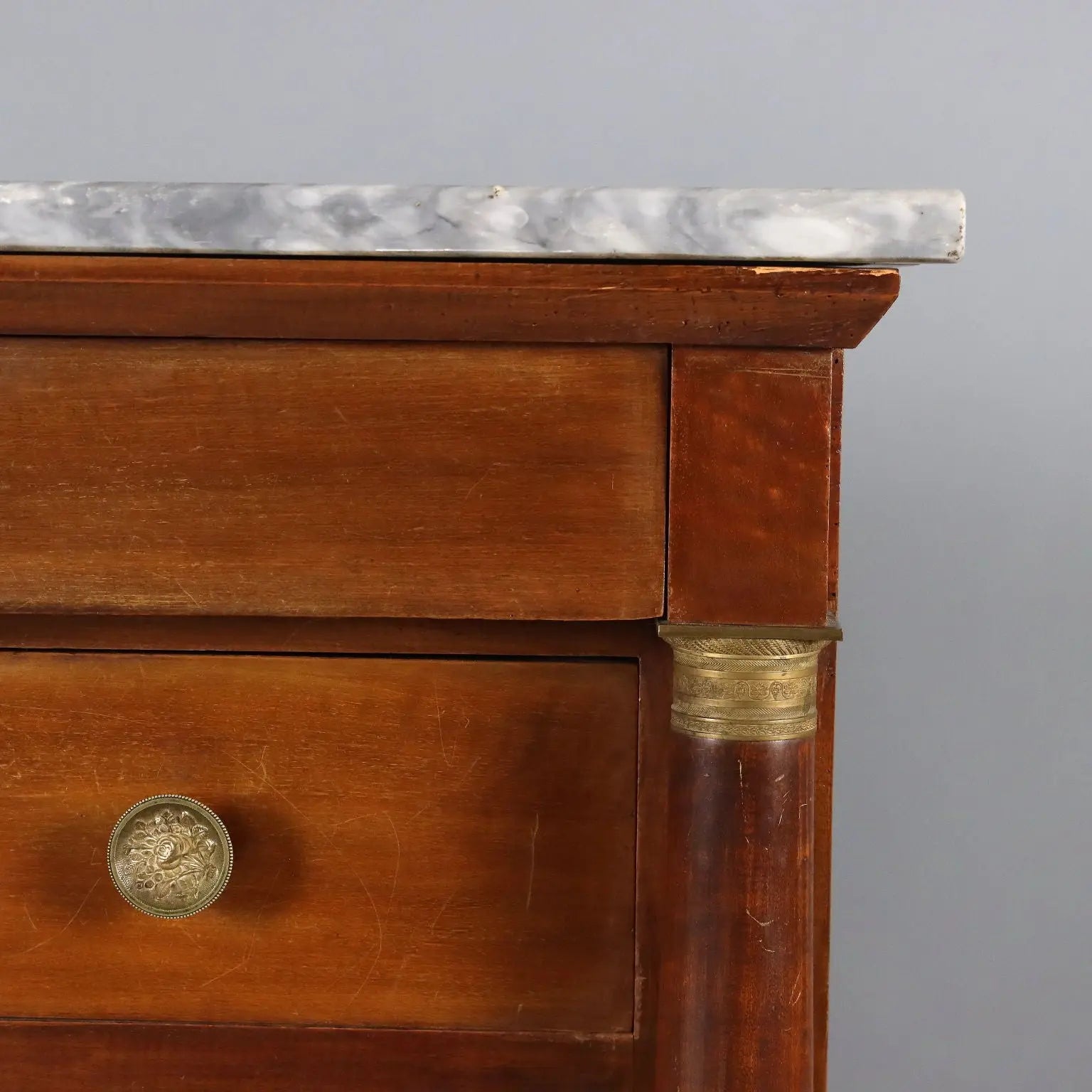 Antique Chest of Drawers Empire Walnut Marble XIX Century - Italy, Early XIX Century | Antiques | Chest of Drawers & Commodes
