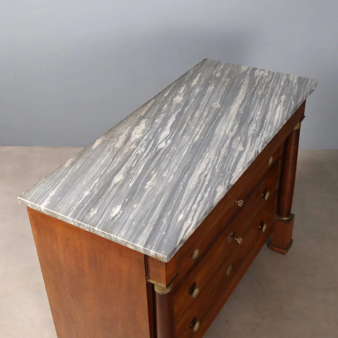 Antique Chest of Drawers Empire Walnut Marble XIX Century - Italy, Early XIX Century | Antiques | Chest of Drawers & Commodes