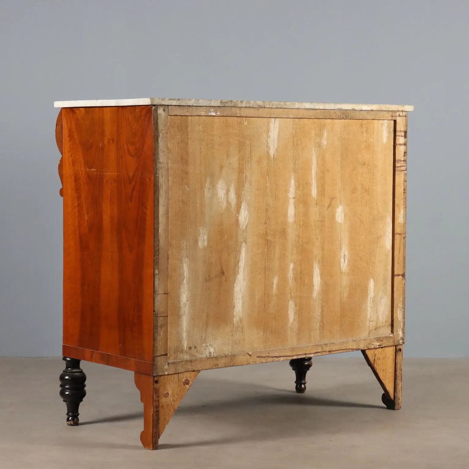 Antique Mahogany Chest with Marble, 19th Century