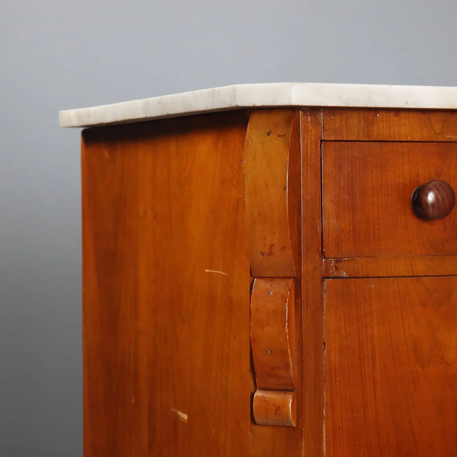 Antique Mahogany Chest with Marble, 19th Century