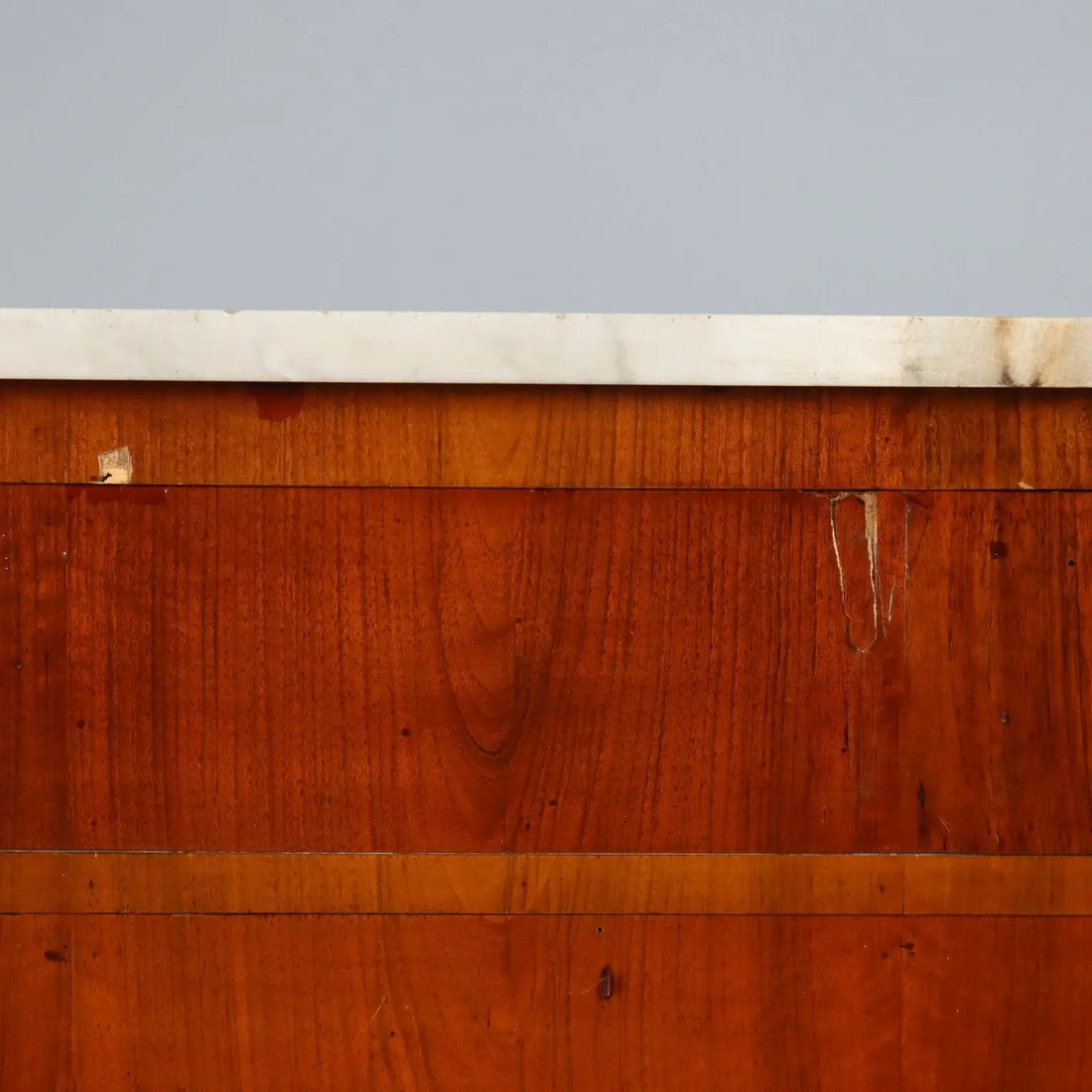 Antique Mahogany Chest with Marble, 19th Century