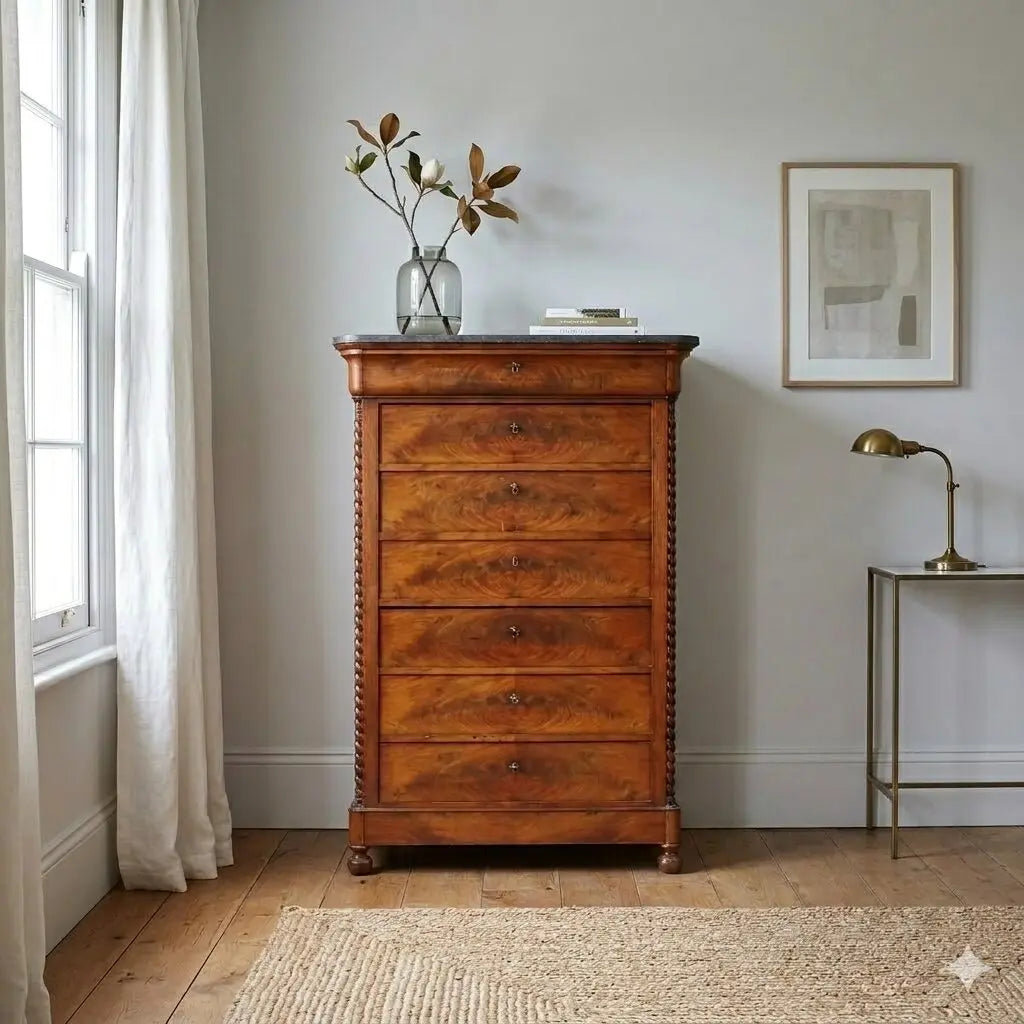 Antique Chest of Drawers Charles X Maple Marble France XIX Century - France, Mid XIX Century | Antiques | Chest of Drawers & Commodes