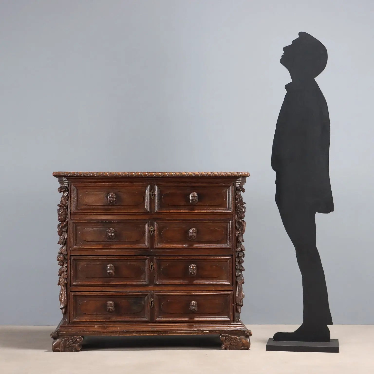 Antique Baroque Chest of Drawers Walnut Poplar XVIII Century